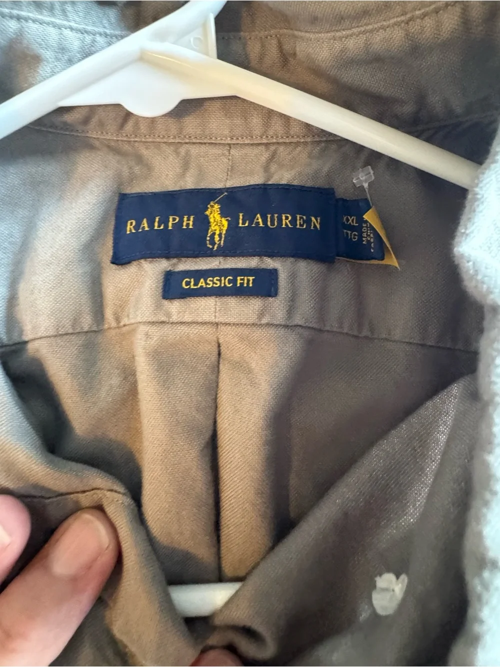 Polo Ralph Lauren Classic Fit Oxford Button Down Gray Cotton Shirt Men’s XXL